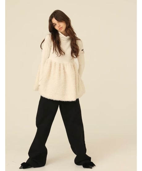 boa docking high neck tunic ivory