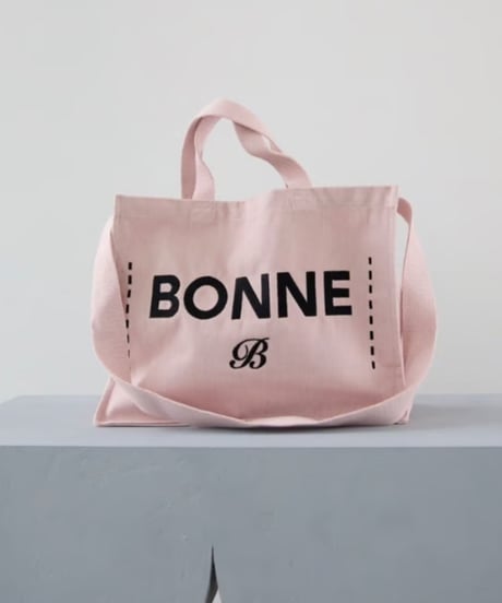 "BONNE"  tote bag pink