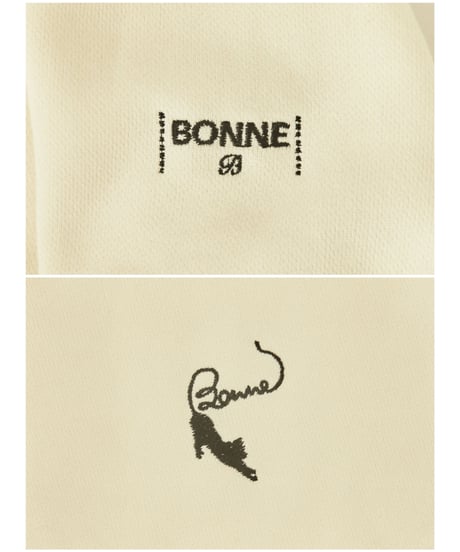 BONNE cat embroidery sweat ivory