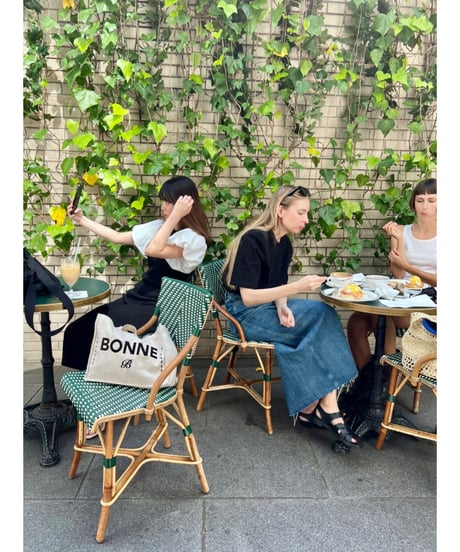 "BONNE"  tote bag ivory