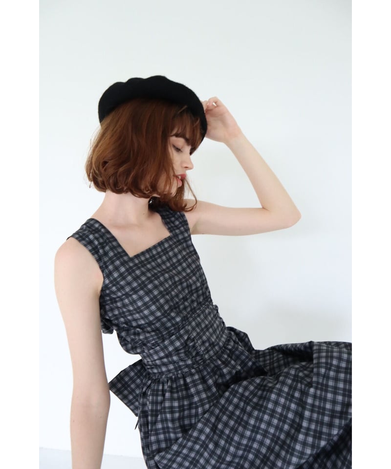 back double ribbon one-piece check | BONNE back double ribbon one-piece check | BONNE