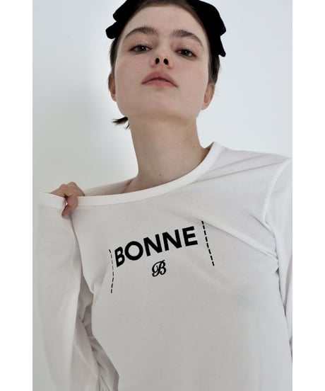 "BONNE B"finger hole long tee White