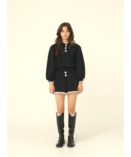 bijou button knit setup navy