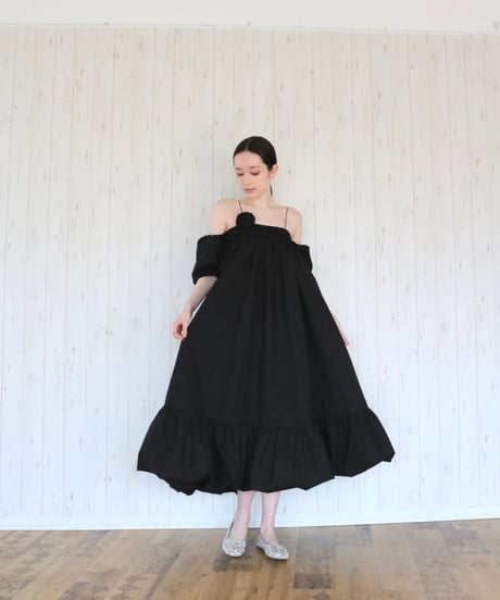 4way rose balloon one-piece black