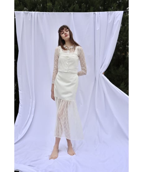 half lace mermaid long skirt