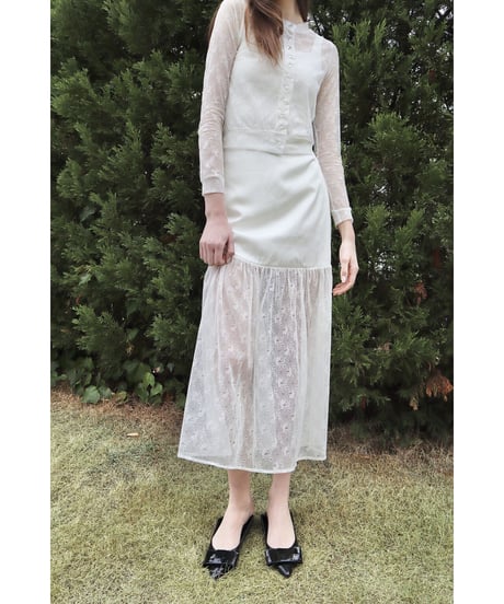 half lace mermaid long skirt