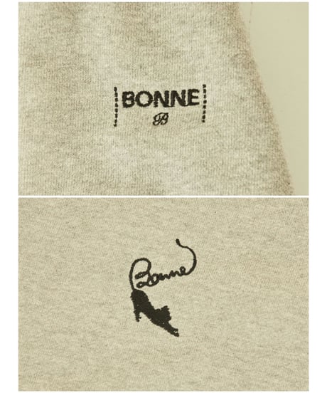 BONNE cat embroidery sweat gray