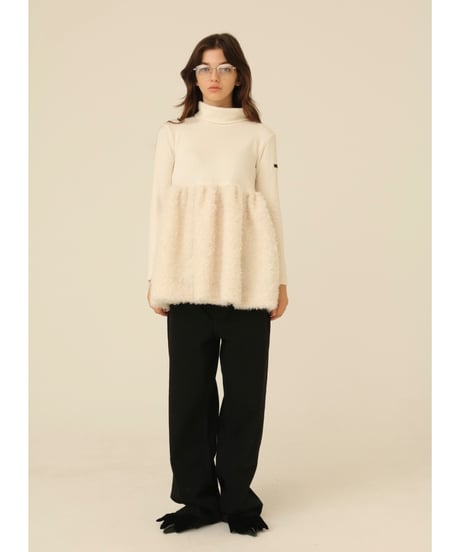 boa docking high neck tunic ivory