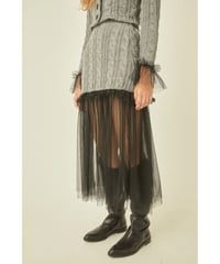 tulle cable knit skirt gray