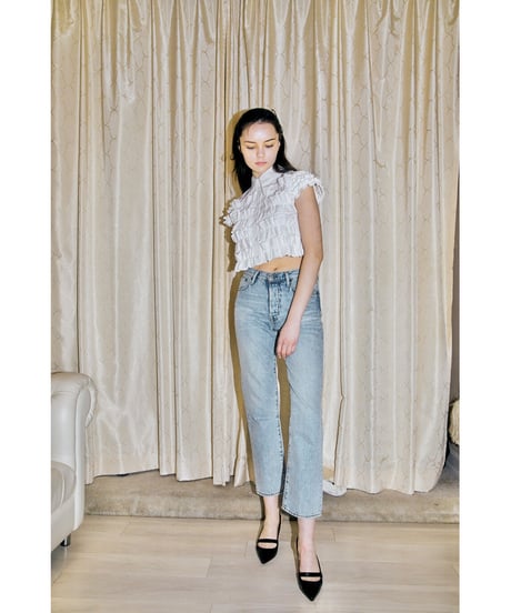 BONNE tulle frill fluffy blouse