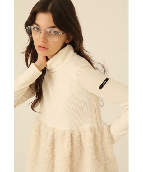 boa docking high neck tunic ivory