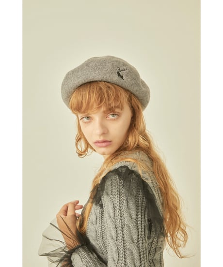 BONNE cat embroidery béret