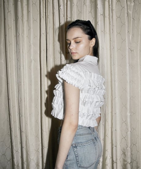 BONNE tulle frill fluffy blouse