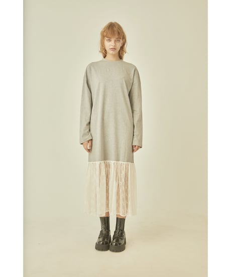 BONNE embroidery lace onepiece gray