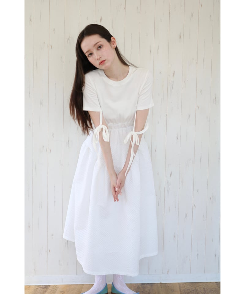 ribbon tee jaguard one-piece white | BONNE