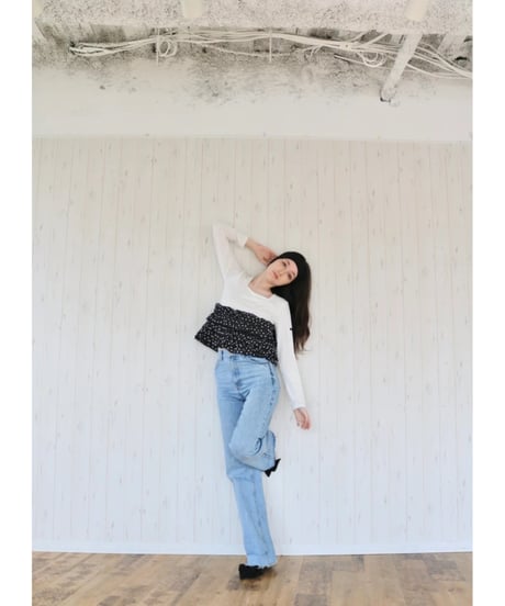 volume frill squareneck tops dot