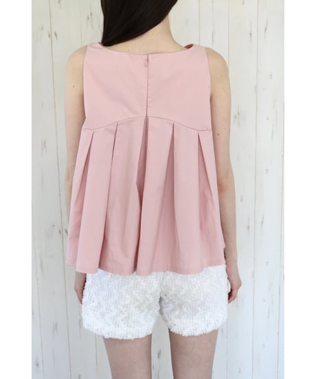 wave frill pleats tops pink