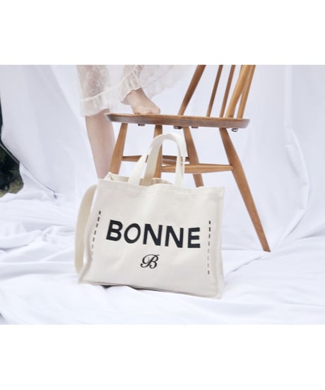"BONNE"  tote bag ivory