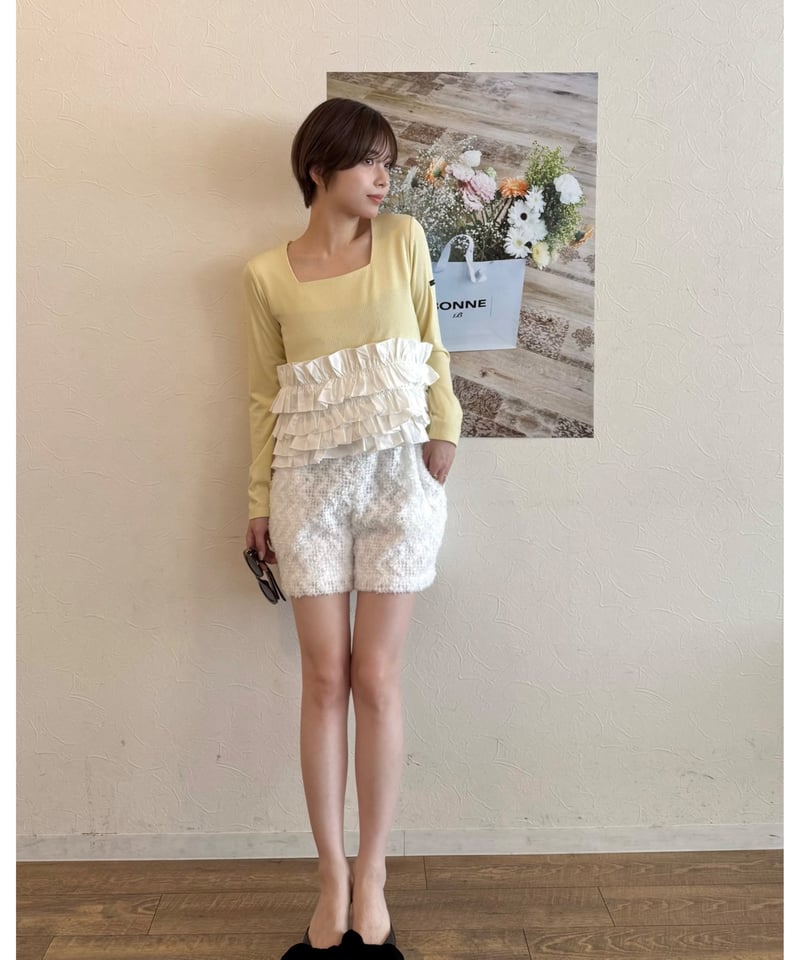 BONNElabel ruff half pants lace | BONNE