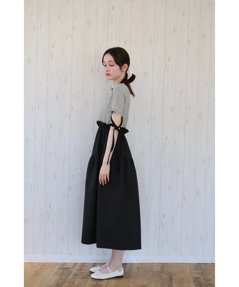 トリートユアセルフ ribbon peplum jaguard onepiece ribbon peplum jacquard one-piece | ファッション通販サイト NUGU