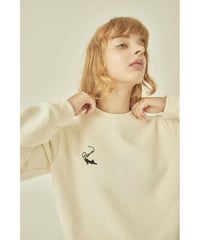 BONNE cat embroidery sweat ivory