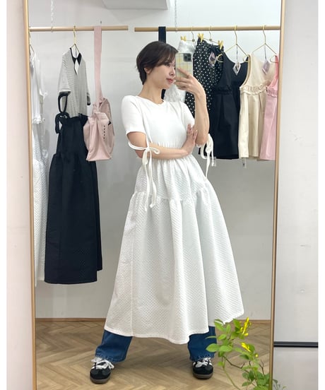ribbon tee jaguard one-piece white