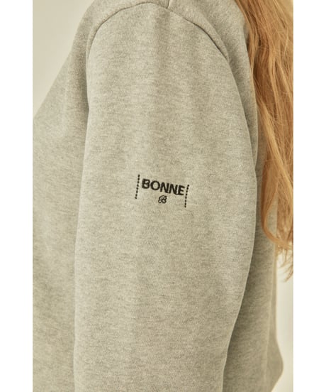 BONNE cat embroidery sweat gray