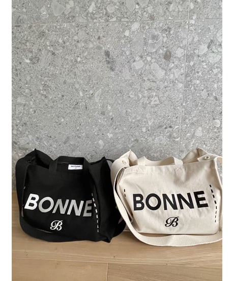 "BONNE"  tote bag black