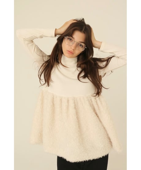 boa docking high neck tunic ivory