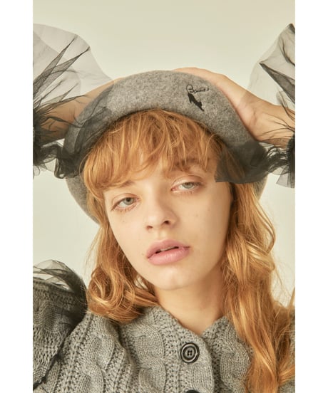 BONNE cat embroidery béret