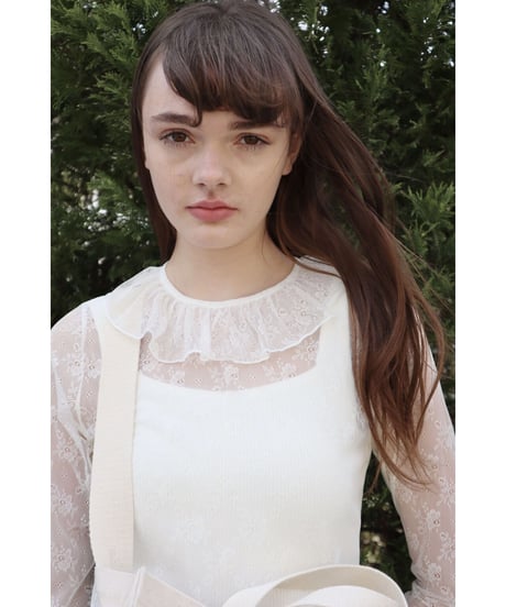 all lace frill long one-piece
