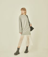 BONNE embroidery lace onepiece gray