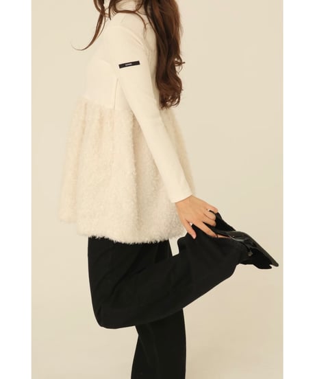 boa docking high neck tunic ivory