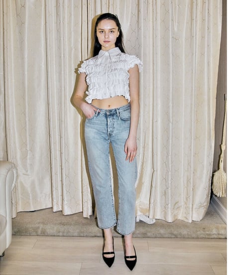 BONNE tulle frill fluffy blouse