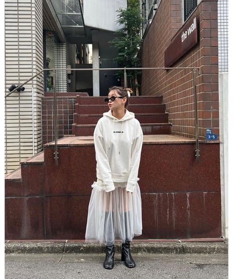tulle cable knit skirt ivory