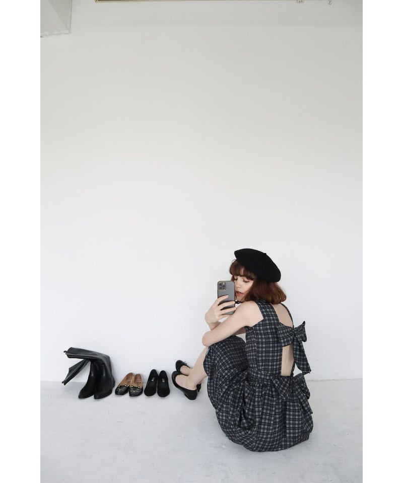 back double ribbon one-piece check | BONNE back double ribbon one-piece check | BONNE