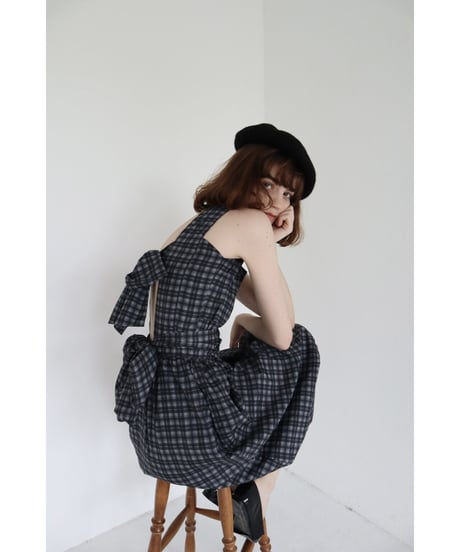back double ribbon  one-piece check