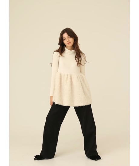 boa docking high neck tunic ivory