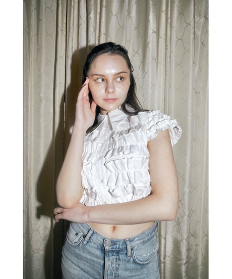BONNE tulle frill fluffy blouse