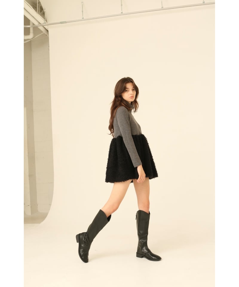 boa docking high neck tunic gray | BONNE