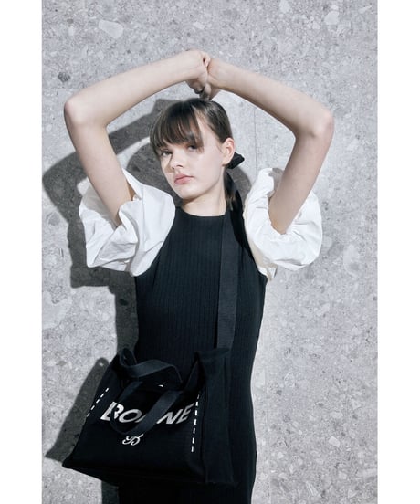 balloon sleeve long one-piece black