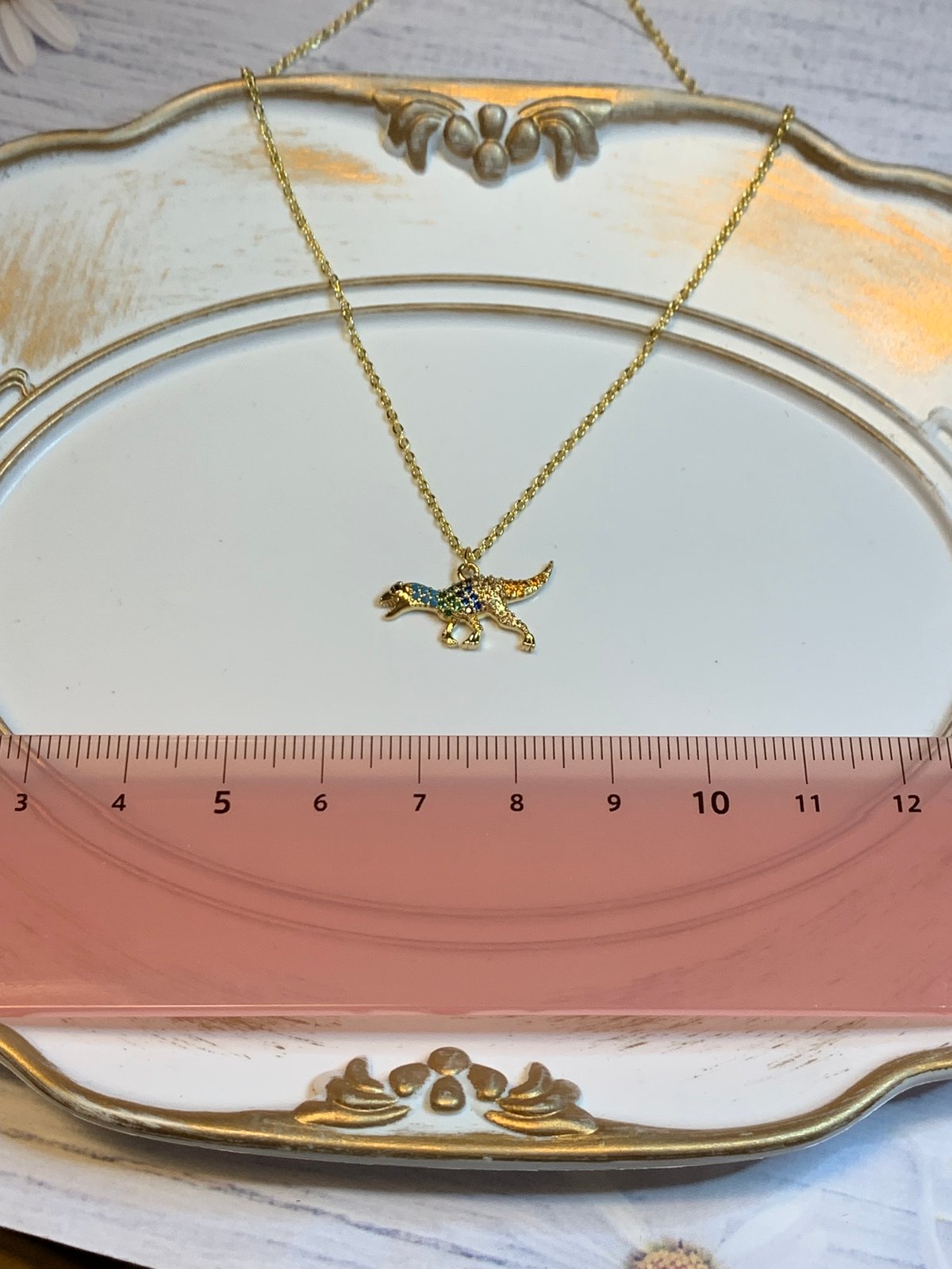 キュービックジルコニア付き 恐竜ネックレス | dino-world