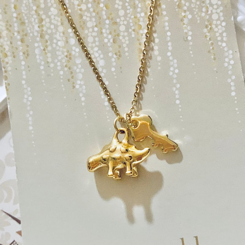 キーチャーム付き 恐竜ステンレスネックレス | dino-world