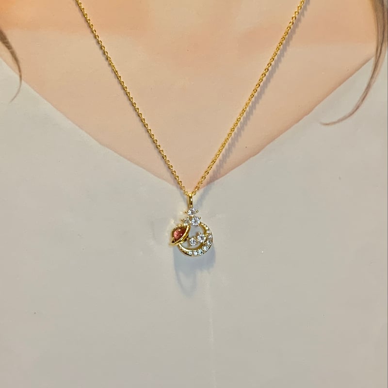 新品⭐︎Karl Lagerfeld 星と月モチーフ ネックレス CZダイヤ 月＆土星・星々の輝きネックレス （土星と月の