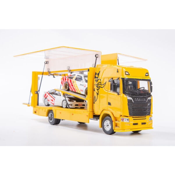 GCD 1/64 スカニア ウィング トラック 730S ADVAN積載車 GCD 1/64 Scania S730 Enclosed Double Deck Gull Wing Tow