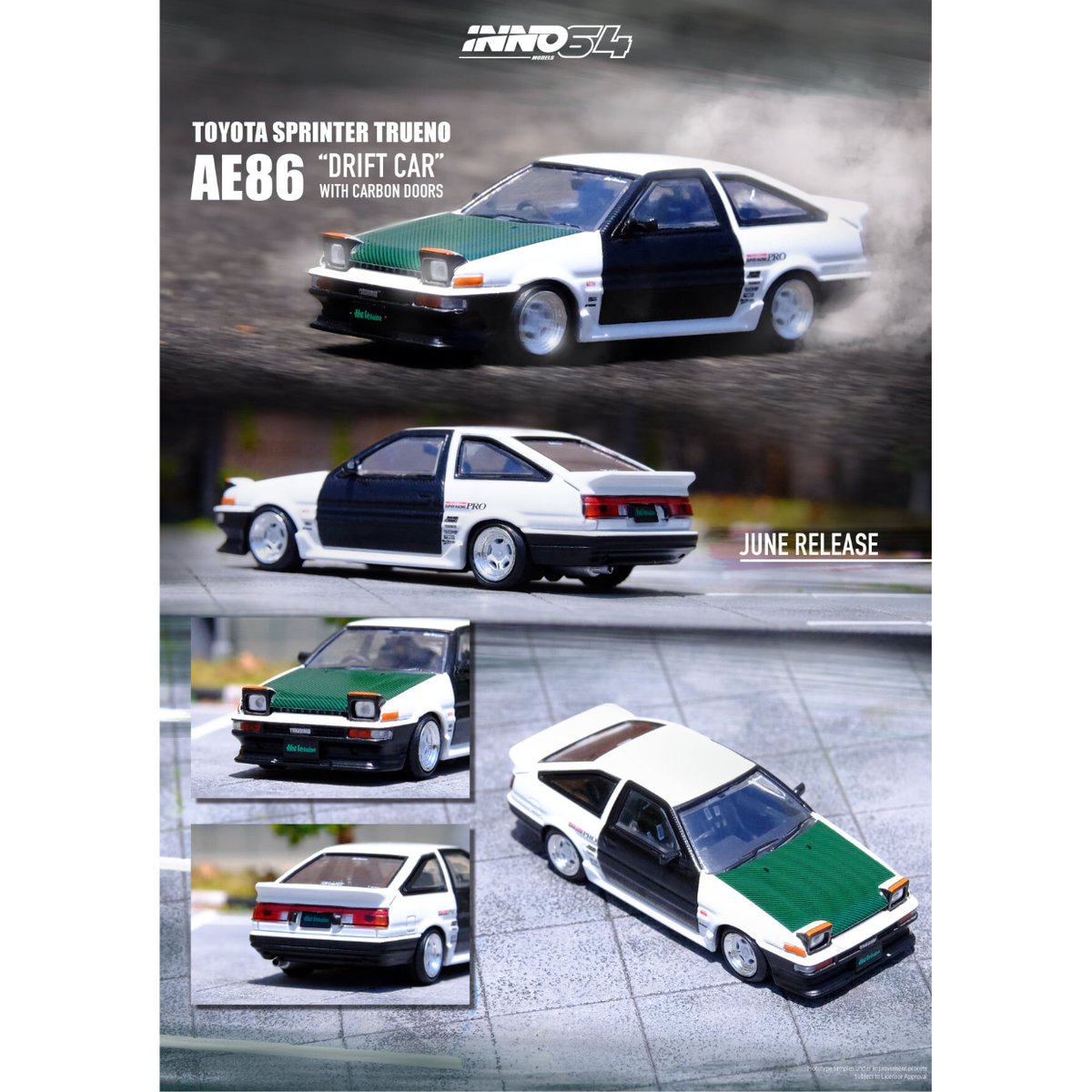 Inno64 1/64 Toyota Sprinter Trueno AE86 