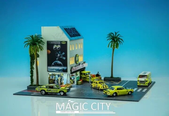 Magic City 1:64 ジオラマシリーズ ムーンアイズ商店＋自動車修理店