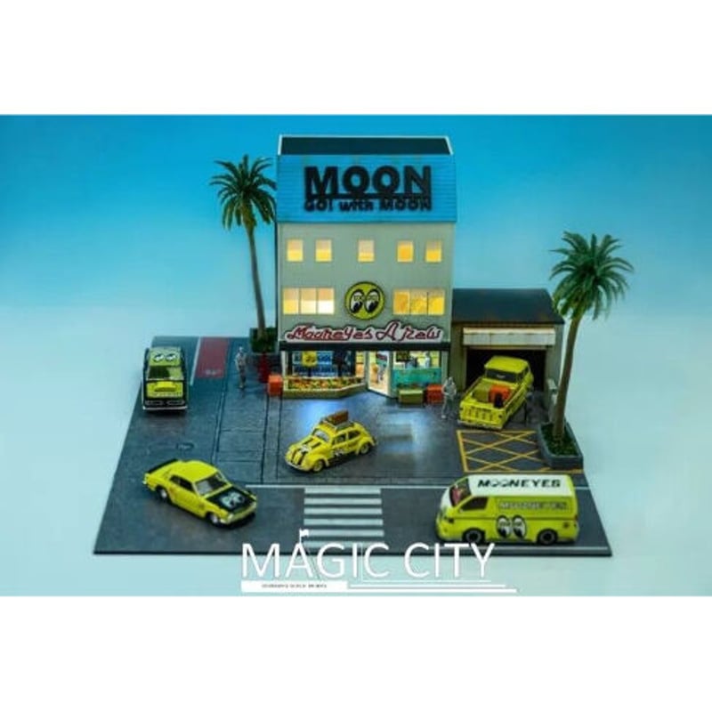 Magic　City　1／64ジオラマ　３個セット Amazon | Magic City 1/64 LBWK LEDライト付属ジオラマ ガレージ