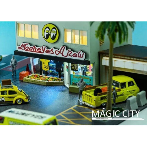 Magic City 1:64 ジオラマシリーズ ムーンアイズ商店＋自動車