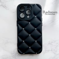 キルティングiPhoneケース　マットブラック